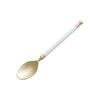 Coffee Spoon, 10cm, Alumina Porcelain Handle, White Brass (Gold Plated), 13Y/ALH2