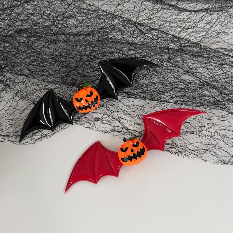 Dark Series Halloween Headwear Multi-Color Pumpkin Devil Bat Wings Side Headwear Hair Clip Funny Devilish Accessory For Parties