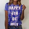 Women's Fashion Casual Independence Day Printed Round Neck Short Sleeve T-Shirt Top