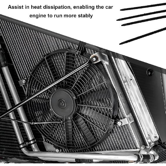 Automotive Fan Mounting Kit, Electric Mount Hold Down Transmission Cooler Installation Set, Universal Car Radiator Fan Zip Ties Straps for Most