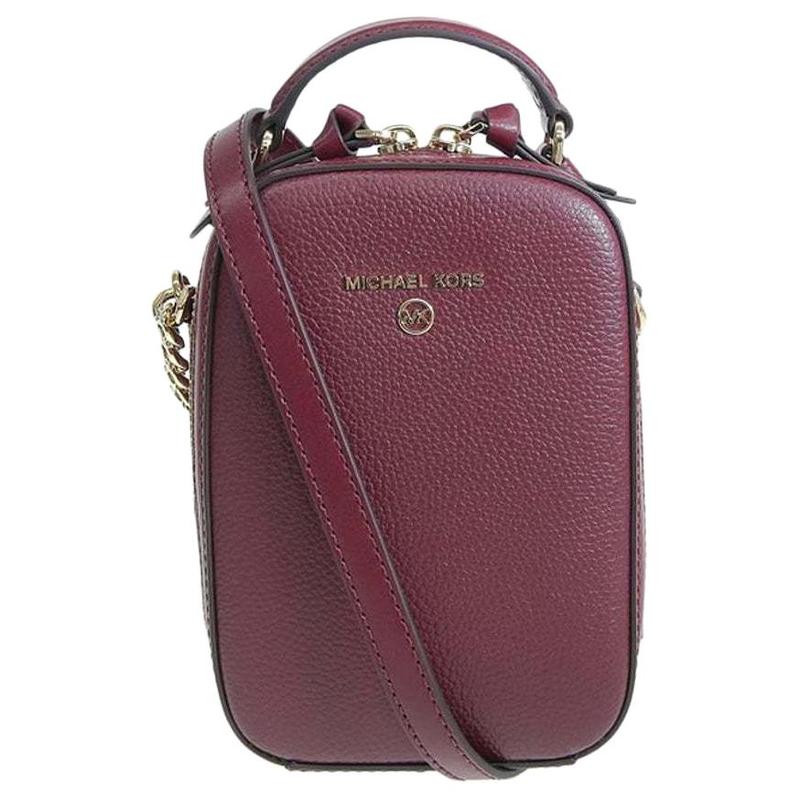 MICHAEL KORS Letter Logo Leather Shoulder Crossbody Handbag Women s Burgundy красный