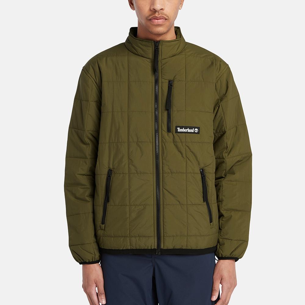 Timberland Solid Color Casual Zip Collar Long Sleeve Cotton Jacket Men Jacket Green A26ZF-302