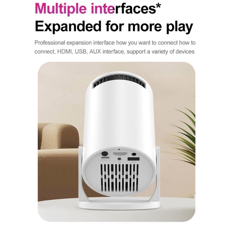 Portable Streaming Projector With USB C Fast Charging Highly Definition Display Wireless Screen Presentation