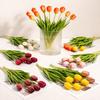 5 Stück/1 Stück Luxus Latex Tulpen Künstliche Blumen Realistisch 41CM Brautstrauß Echte Haptik Simulierte Blumen für Hochzeit Heimdekoration