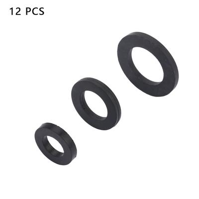 12pcs Washer Ring Shower Faucet Water Pipe Rubber Faucet Ring Replacement for Sealing 1/2" 3/4" 1"