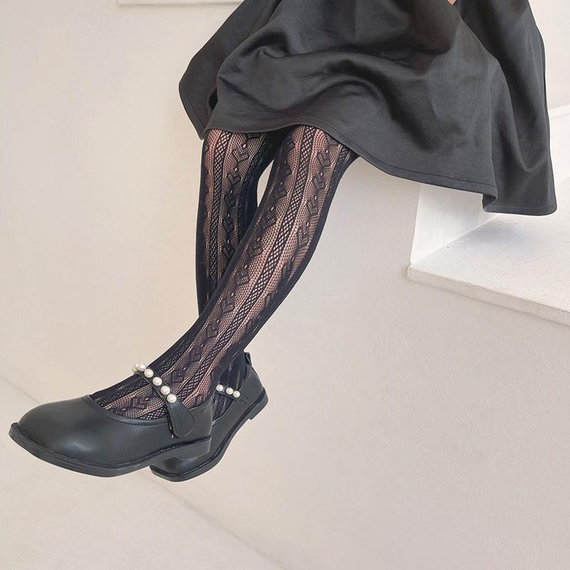 New Summer Girls Tights Pure Cotton Breathable Mesh Beige White Black Children Princess Pantyhose Lolita Leggings For 2-12Y