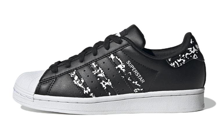 

Adidas Originals Superstar J Abrasion Resistant Low top Kids Skateboarding Shoes Black White GW4069 35.5