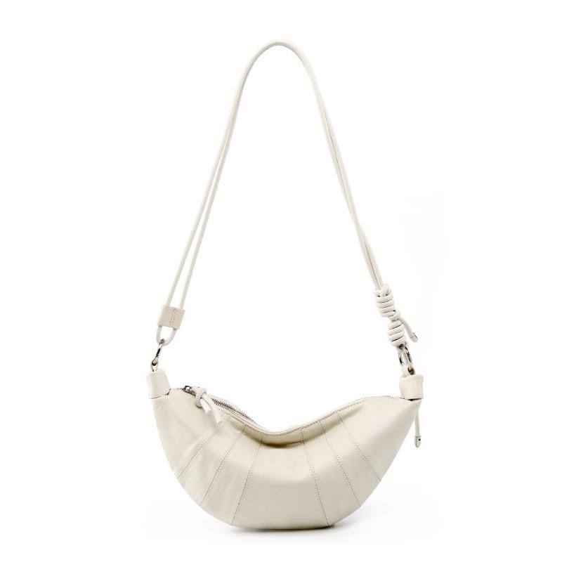 First Layer Cowhide Croissant Bag Genuine Leather Croissant Bag Design Korean Saddle Bag Fashionable Versatile Shoulder Messenger Bag