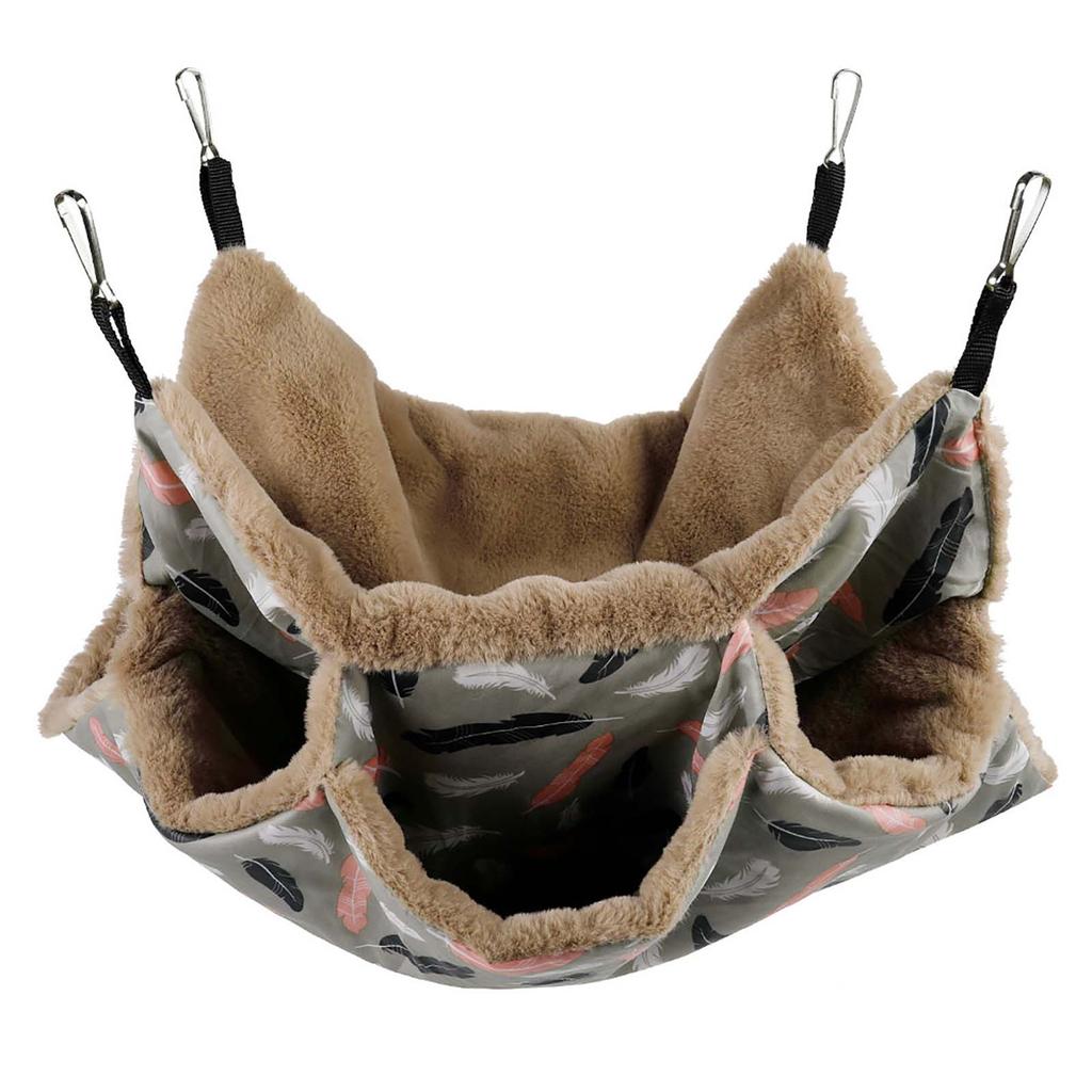 Small Animals Warm Plush Bunkbed Cage Hanging Bed Hideout For Sugar Glider