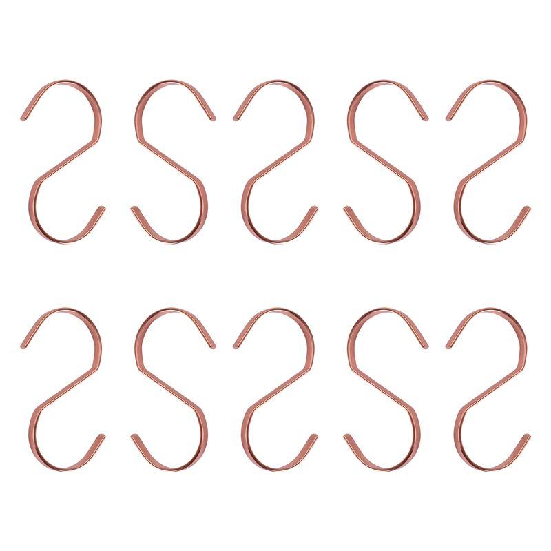 

BAAU 10-Pack 4 Inch Rose Gold Chrome Finish Steel Hanging Flat Hooks - S Shaped Hook Heavy-Duty S Hooks, For Kitchenware, Pots, рожевий колір золота