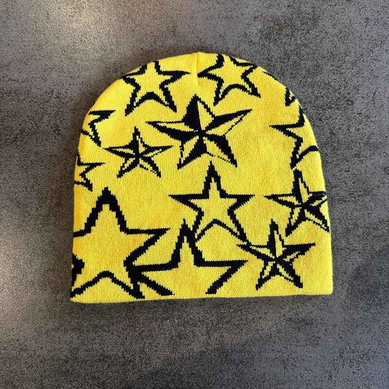 Star Pattern Fashion Women Casual Warm Knitted Hat For Autumn Winter And
