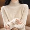 Half Turtleneck Knitted Sweater for Women Warm and Casual Pullover Solid-color Loose Sweater Autumn and Winter Top