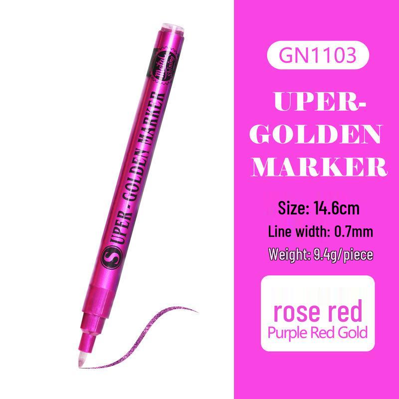 Super Gold Flash Metallic Marker - Black Card Photo Highlight Pen for DIY & Crafts