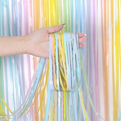 Macaron Bunte Regenvorhang Hintergrundwand Geburtstagsparty Dekoration 2m - Pjun
