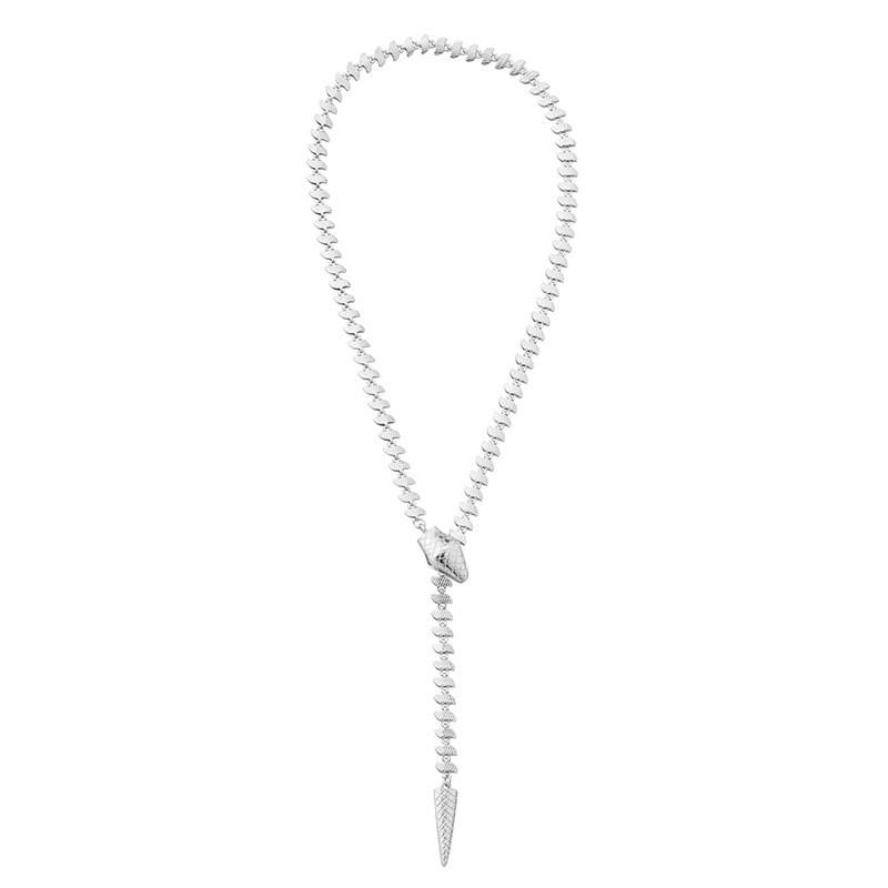 

Трендовое колье-цепочка «змейка» для ключиц из 18-каратного золота и серебра для женщин, идеально подходящее для стильных поездок на работу серебряный