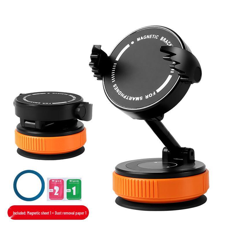 Magnetic Phone Holder & Foldable 360° Ring Stand with Vacuum Suction Cup for Navigation