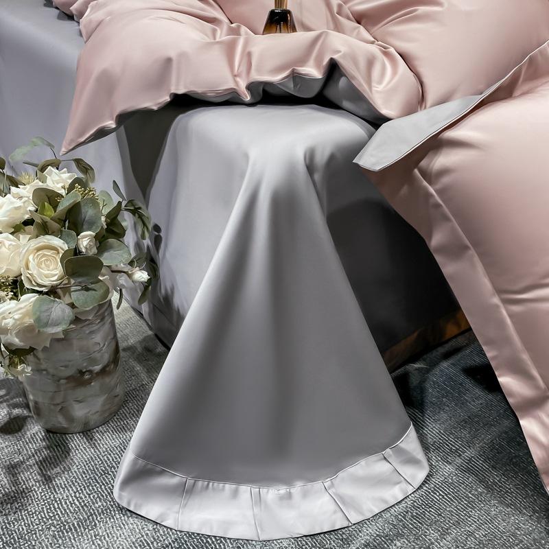 Class A 200 Thread Count Long Staple Cotton Four Piece Set Pure Cotton Bed Sheet Quilt Cover Four Seasons Light Luxury Nantong Bedding