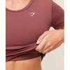 Gymshark Crossover Midi Top With Shelf Burgundy Brown B4c3e Rbqv