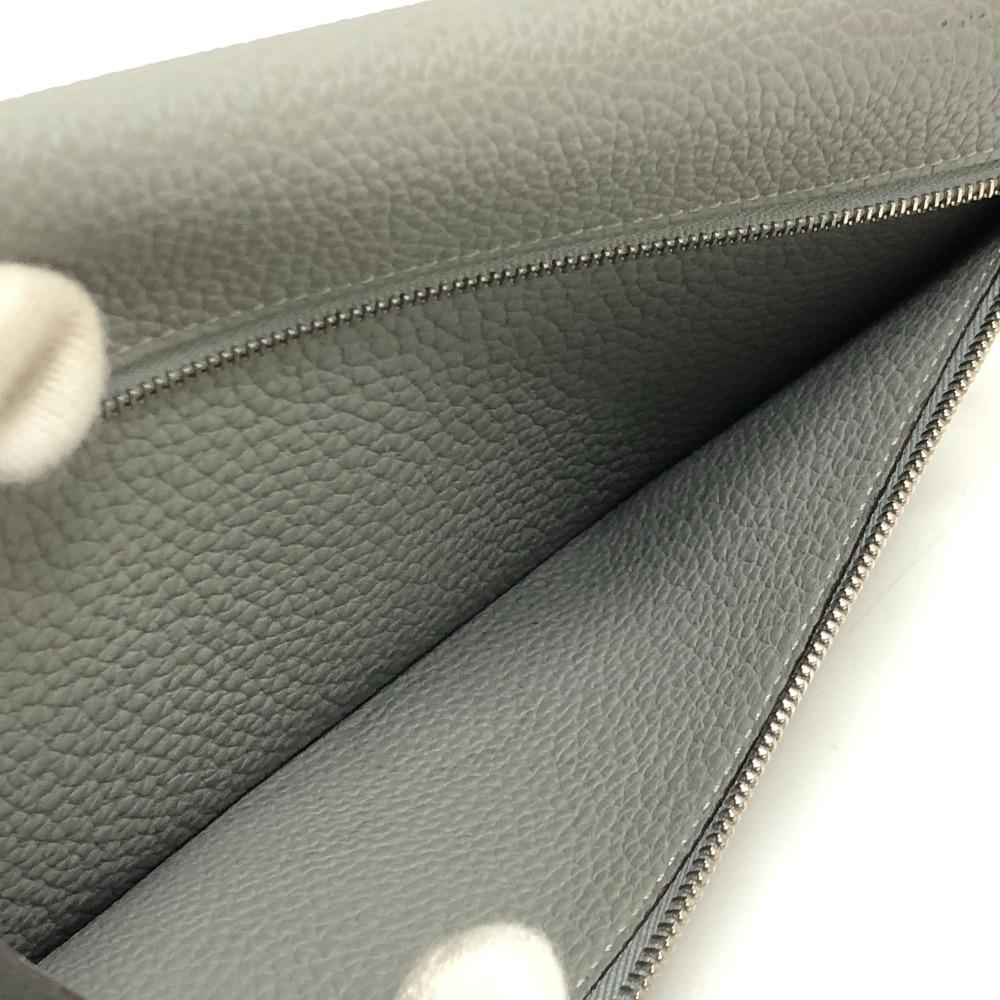 HERMES Dogon Long Wallet Bifold Long Wallet Togo Grimette (presumed) gray