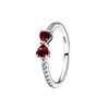 S925 silver new silver bow ring pink color black fashionable niche high-end women's jewelry