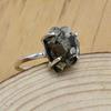 Pyrit 925 Sterling Silber Ring, roher Edelstein handgemachter Damen Boho Ring