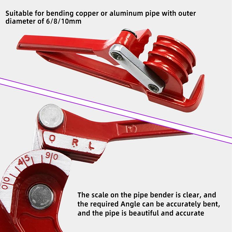 Bender 1/4" 5/16" 3/8" Brake Pipe Rolling Brass Copper Tube Pipe Manual Bending Tool Type Fuel Brake Pipe Bender Hand Tool