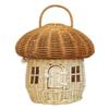 Rattan Woven Mushroom Basket Hand Woven Wicker Boxes Vacation Picnic Baskets Bohemian Portable Storage Boxes Sundries Organizer