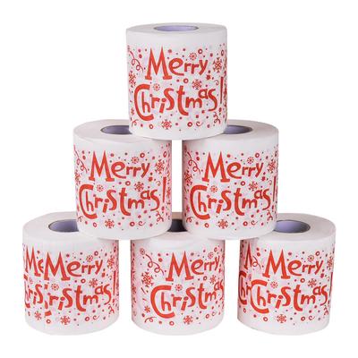 Roll Printing Paper Towel Party Santa Head Toilet Paper Environmentally Friendly Color Printing Pattern Small Roll Toilet Paper