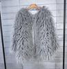 Korean Style Women's Tan Faux Lamb Wool Mid-Length Coat