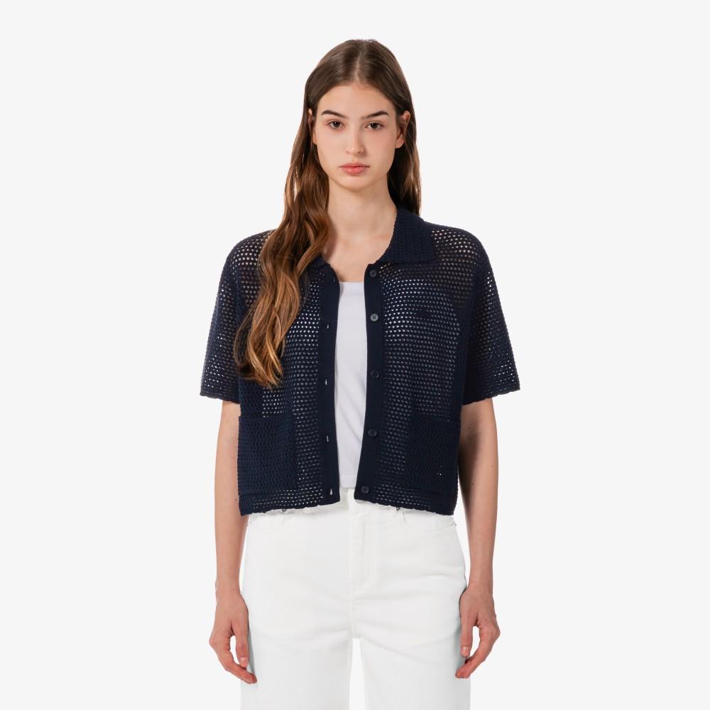 Lacoste Women's Crocheted Short Sleeve Cardigan AF301E-56G166