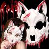 Halloween Bone Skull Masks Half-face Bloody Mask Cosplay Dragon God Fierce Tiger Night Fork Tengu Man Wolf Mask Party Decor Prop