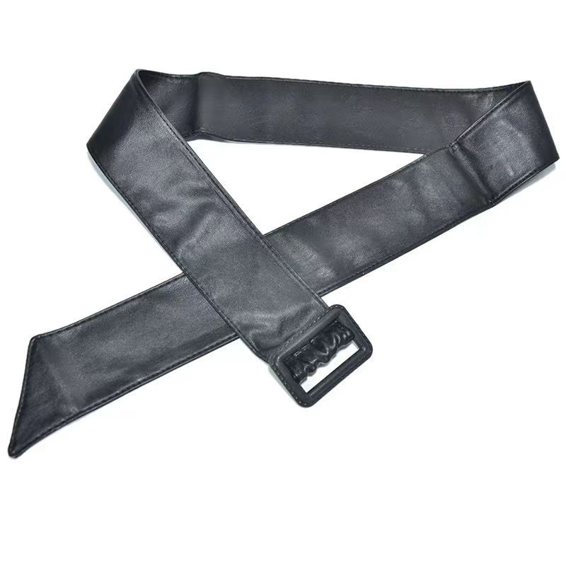 

Leather Soft Retro Belt For Women Featuring Smooth Buckle Perfect For Dresses Coats And Everyday Outfits In Black Red White And чёрный