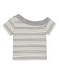ILLIGO One-Shoulder Studded Stripe Top Grey Ivory