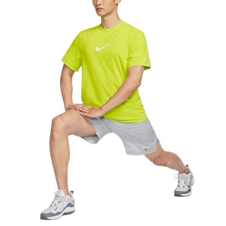 Nike Hyverse Dri-Fit Sun Protection Quick-Dry Breathable Sports Short Sleeve T-Shirt Men Tops Yellow HV4882389