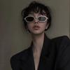 Vintage Punk Luxury Brand Designer Diamond Oval Sunglasses Women Sun Glasses For Female Uv400 Trendy Small Frame Crystal Shades