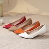 Fashion Women Small Kitten High Heels Shoes Brief Shiny Leather Pumps Low Heel Ladies Work Office Shoes OL Elegant Brides Wedding Tacone