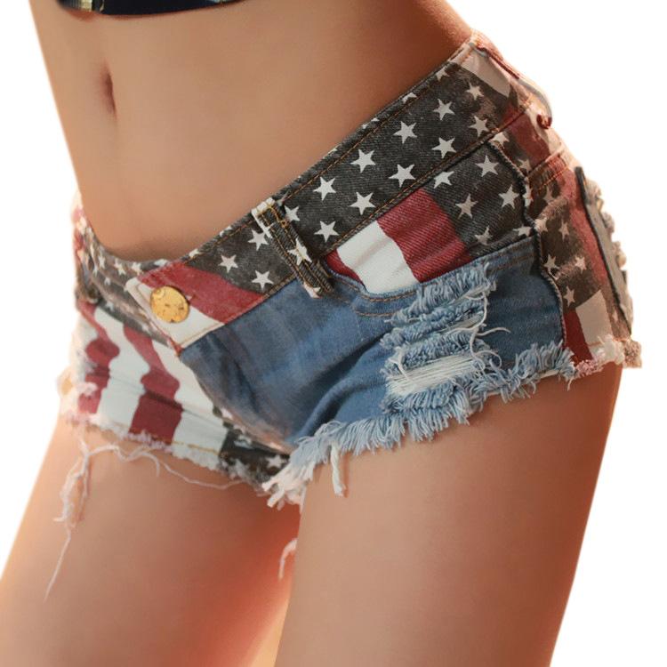 New Summer Women'S Low-Rise Jeans Denim Shorts Sexy Hot Trousers Broken Holes