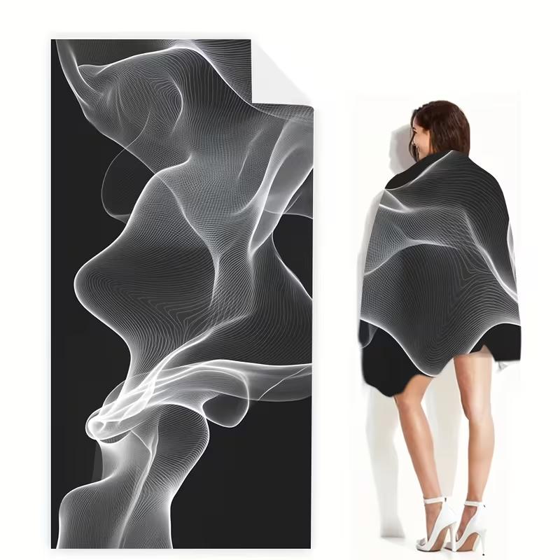 Minimalist Abstract Beach Towel in Earthy Color Scheme This Modern Geometric Style Towel Is Made of Soft Ultra-fine Fiber Fabric