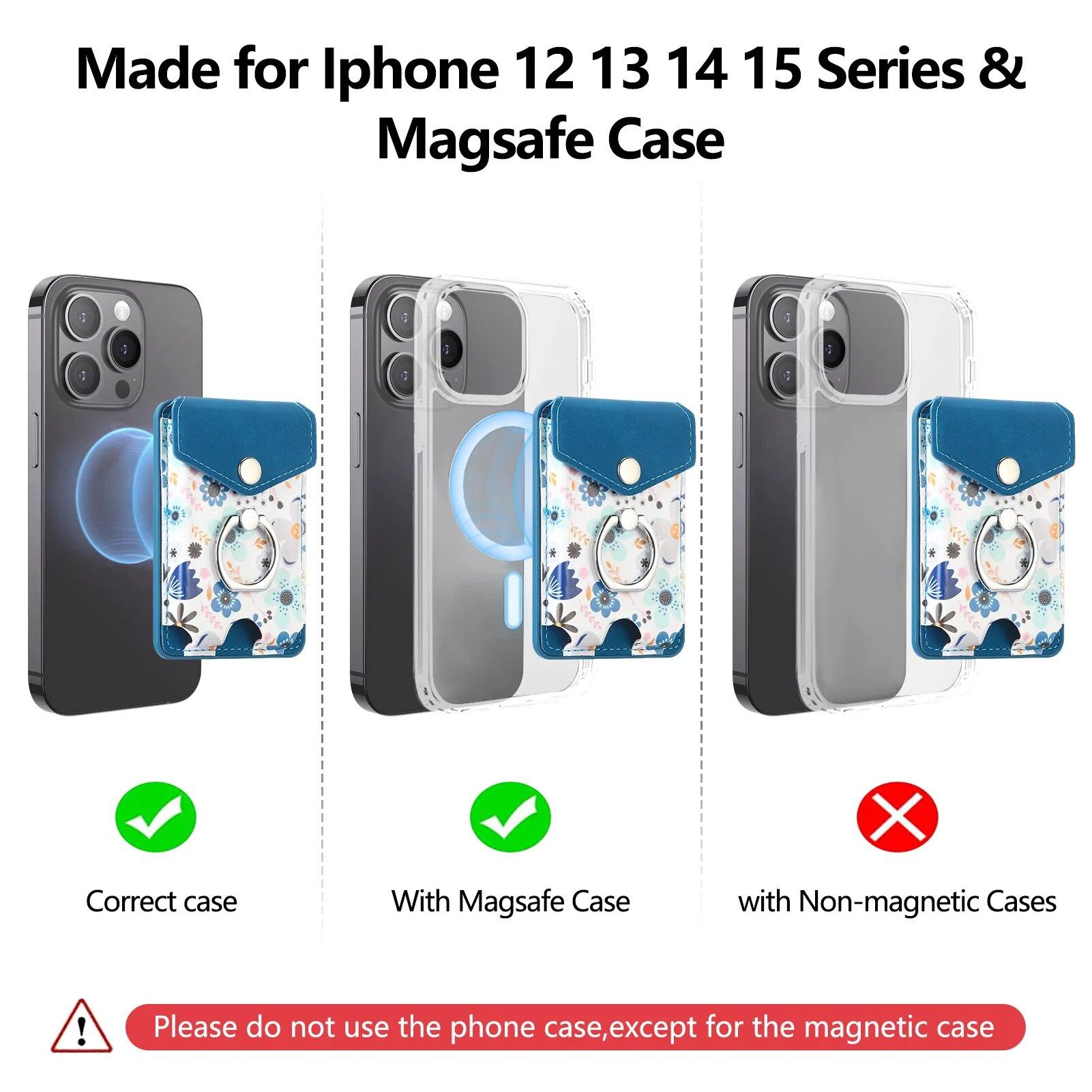 Для IPhone 15 Pro Max 14 Plus 13 12 11 Магнитный Magsafe Сильная сумка для карточек — фото 13