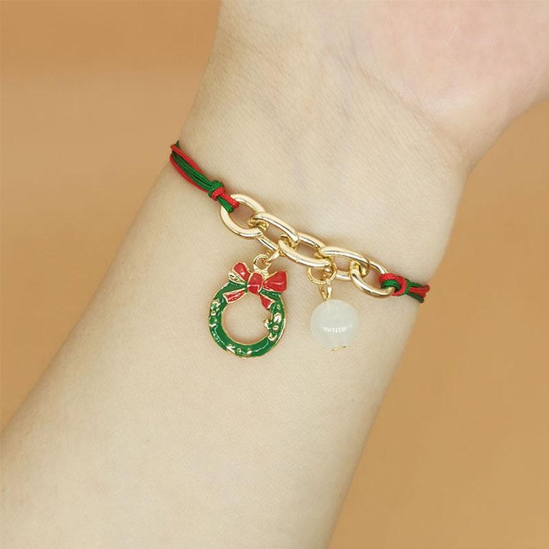 Charm Weave Lanový přívěsek Náramek Elk Sněhulák Slitina Řetízek Nový rok Vánoční dárek Šperky