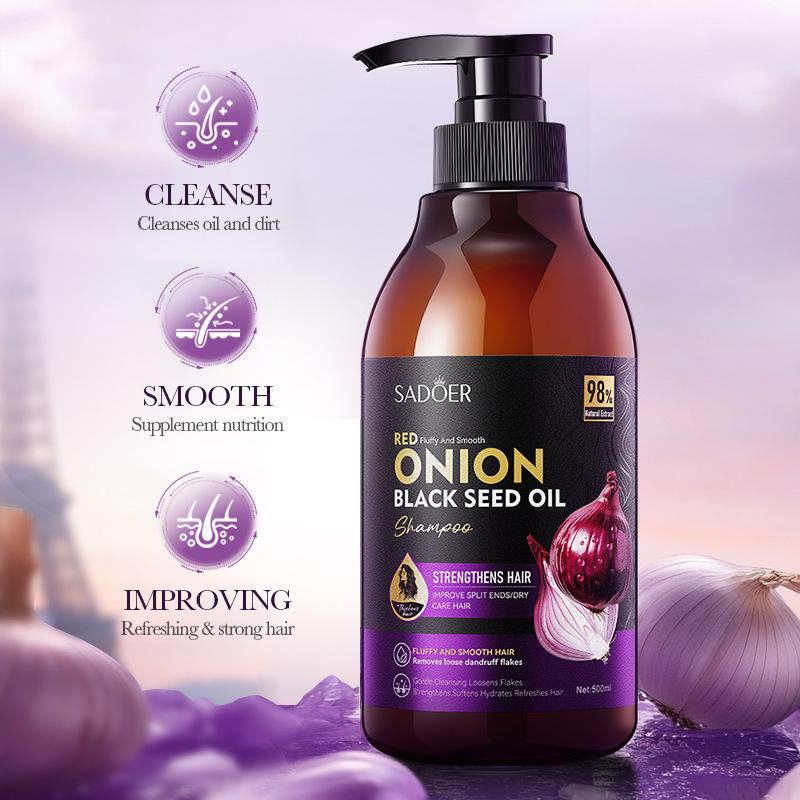 Onion Black Seed Oil Shampoo 500ml Nourishing Fluffy Anti-Dandruff Shampoo
