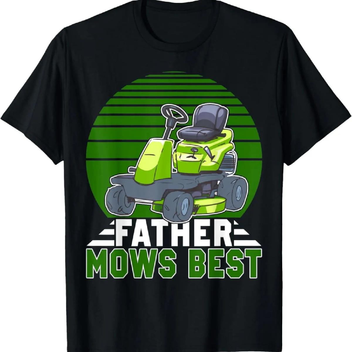 Папа косит лучше всех Смешная ретро-футболка с газонокосилкой в подарок папе XXXXXL разноцветный