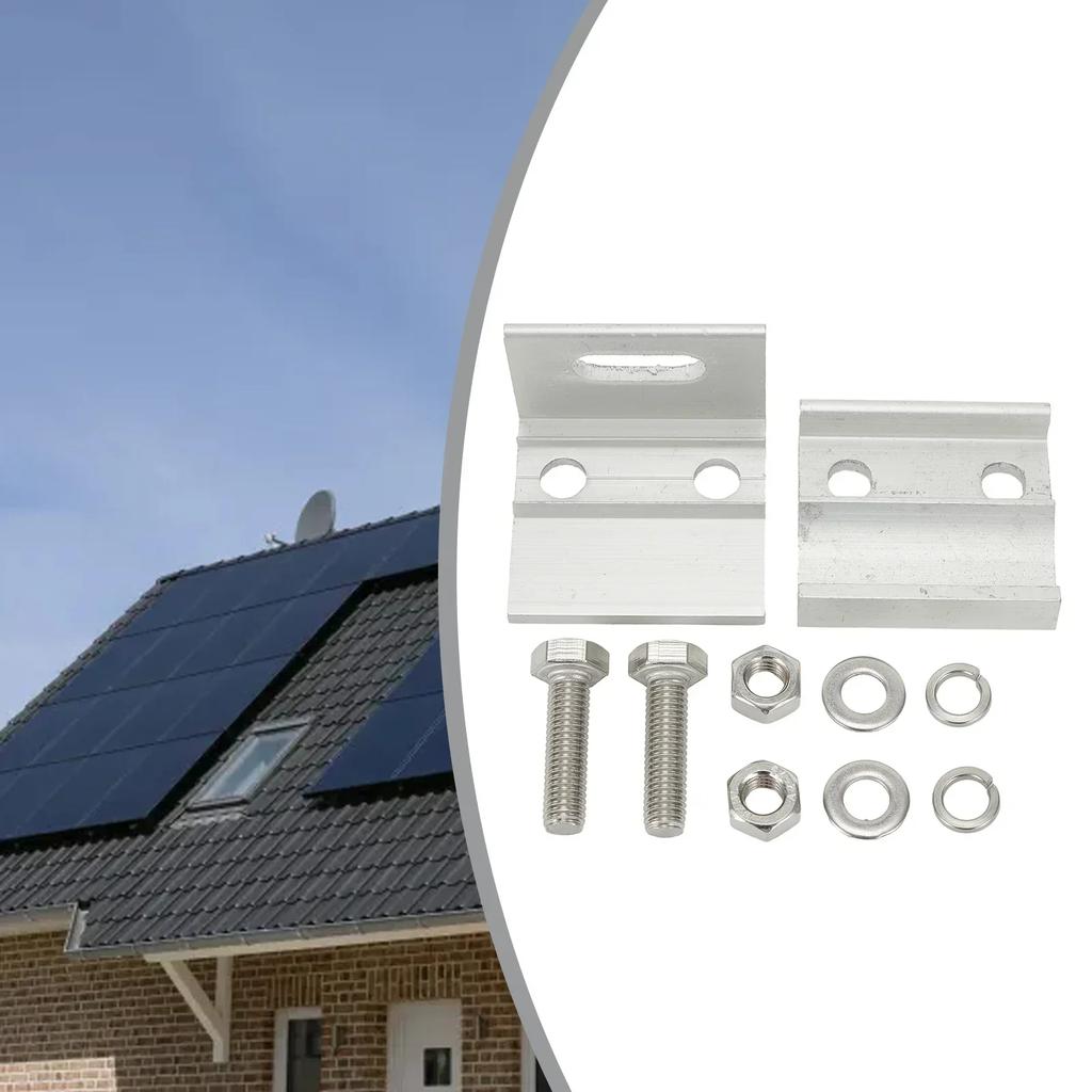 Roof Clamps PV Solar Module Horizontal Mounted Metal Standing Clamp Portable Racking System Sliver Aluminum Alloy