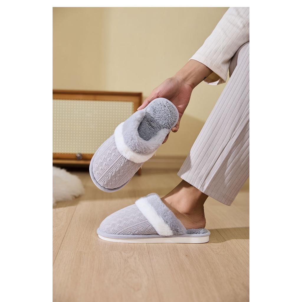Winter Hairy Slippers, Home Anti Slip Slippers, Men's Indoor Plush Cotton Slippers, Women's Slippers
