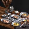 Stackable Vintage Tableware Frosted Dish Dessert Plate Set New Metal Dinner Plate  Home Kitchen