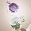 Drain Basket with Ergonomic Handle Thickened Double-Layer Design Kitchen Strainer Bowl Fruit Vegetable Washing Straining Basket