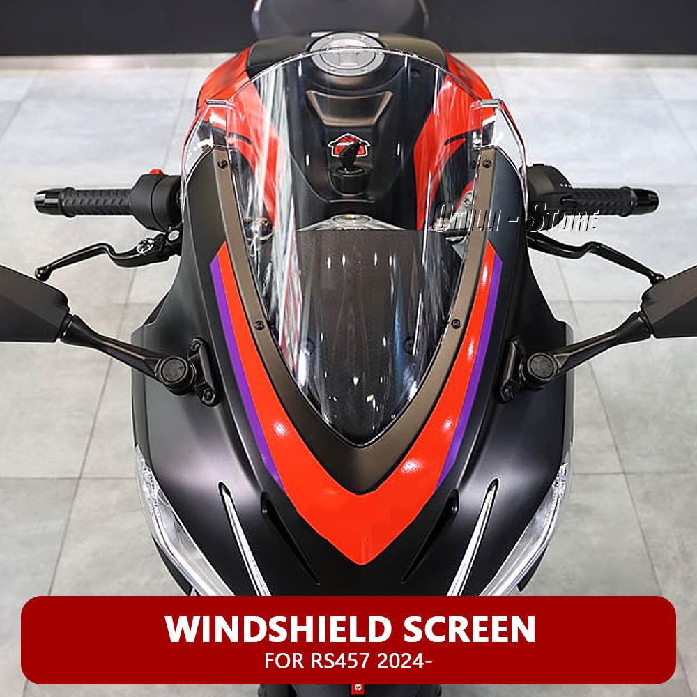 Motorcycle Touring Windshield Windscreen Wind Screen Deflectors Viser Visor For Aprilia RS 457 Rs457 RS457 2024 2025