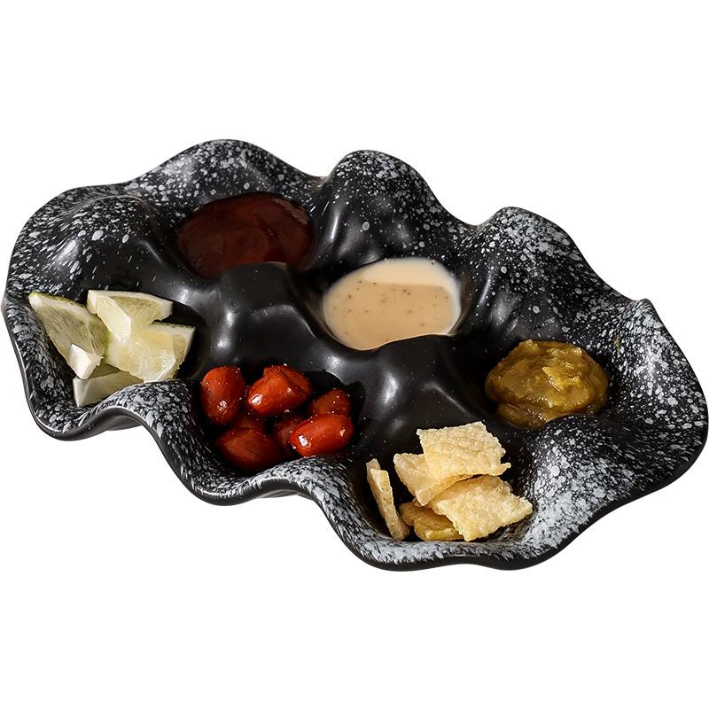 Retro Egg Sauce Ceramic Tray, Dried Fruit Snack Tray, Fruit Platter, Pre-Meal Snack Tray