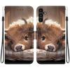 Handmade PU Leather Flip Case for Samsung Galaxy A13 5G (SM-A136U/A136W/A136B)- Anti-Slip Shockproof Cover with Wrist Strap & Heart/Rose Cat Designs
