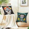 Mexico Easter Flower Skeleton Cushion Cover Case Antidustmite Pillowcase Invisible Zipper Silky Short Plush Sofa Cushion Cover